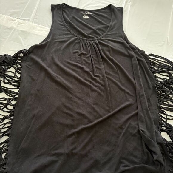 RXB Fringed Tank Size Medium Black EUC - Picture 3 of 7
